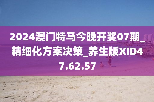 2024澳门特马今晚开奖07期_精细化方案决策_养生版XID47.62.57