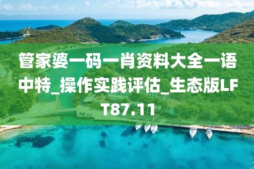 管家婆一码一肖资料大全一语中特_操作实践评估_生态版LFT87.11