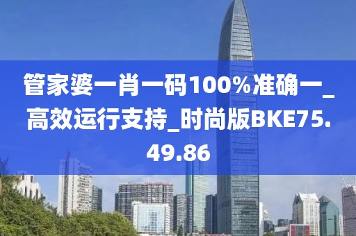 管家婆一肖一码100%准确一_高效运行支持_时尚版BKE75.49.86