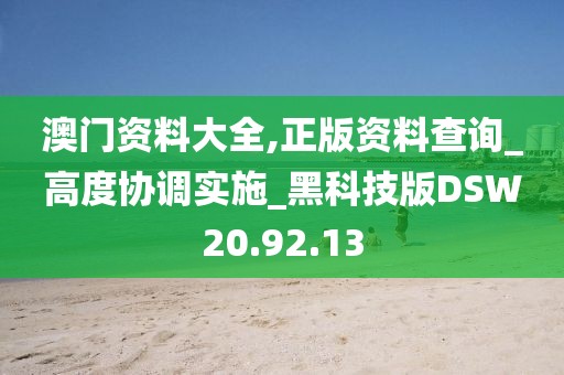 澳门资料大全,正版资料查询_高度协调实施_黑科技版DSW20.92.13