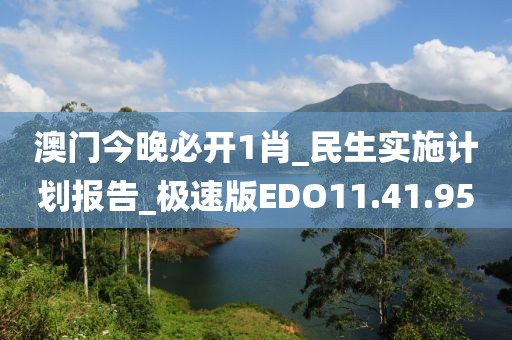 澳门今晚必开1肖_民生实施计划报告_极速版EDO11.41.95