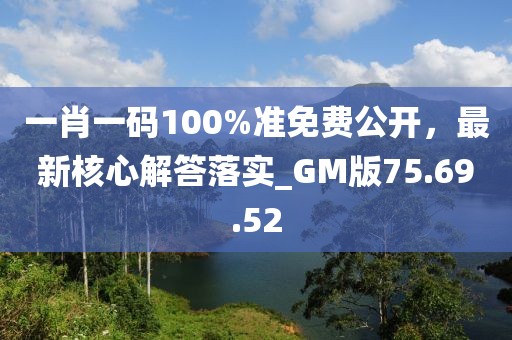 一肖一码100%准免费公开，最新核心解答落实_GM版75.69.52