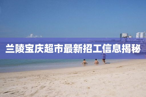 兰陵宝庆超市最新招工信息揭秘