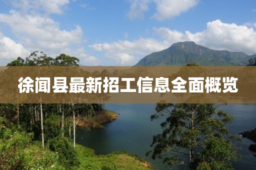 徐闻县最新招工信息全面概览