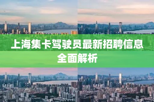 上海集卡驾驶员最新招聘信息全面解析