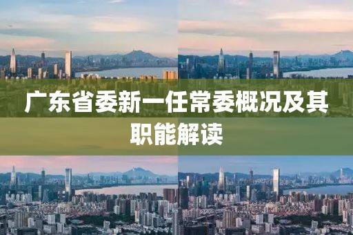 广东省委新一任常委概况及其职能解读