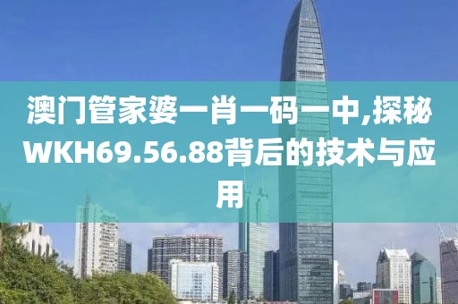 澳门管家婆一肖一码一中,探秘WKH69.56.88背后的技术与应用