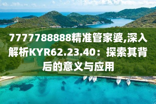 7777788888精准管家婆,深入解析KYR62.23.40：探索其背后的意义与应用