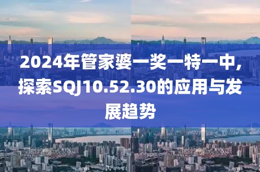 2024年管家婆一奖一特一中,探索SQJ10.52.30的应用与发展趋势