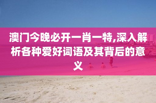 澳门今晚必开一肖一特,深入解析各种爱好词语及其背后的意义