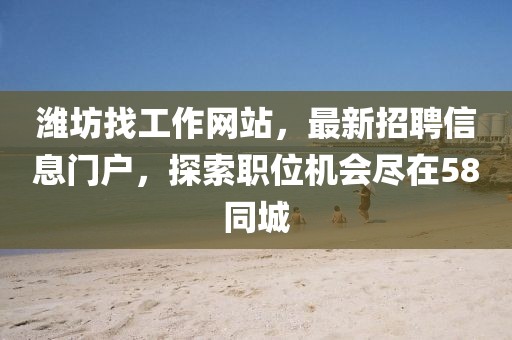 潍坊找工作网站，最新招聘信息门户，探索职位机会尽在58同城