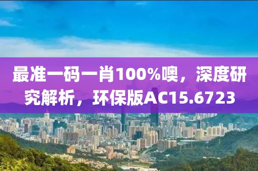 最准一码一肖100%噢，深度研究解析，环保版AC15.6723