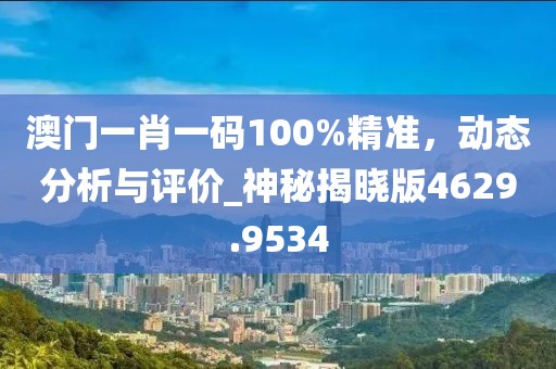澳门一肖一码100%精准，动态分析与评价_神秘揭晓版4629.9534