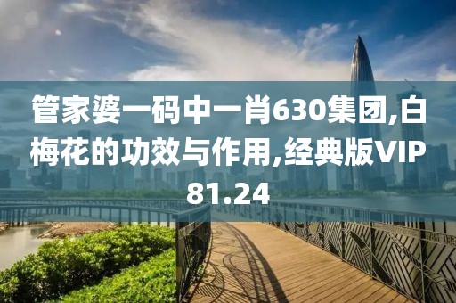 管家婆一码中一肖630集团,白梅花的功效与作用,经典版VIP81.24