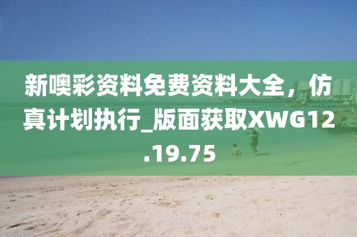 新噢彩资料免费资料大全，仿真计划执行_版面获取XWG12.19.75