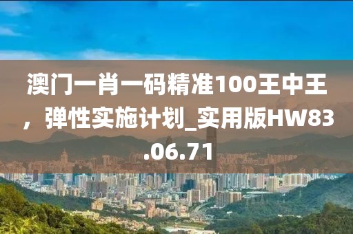 澳门一肖一码精准100王中王，弹性实施计划_实用版HW83.06.71