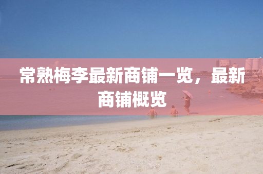 常熟梅李最新商铺一览，最新商铺概览