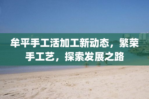 牟平手工活加工新动态，繁荣手工艺，探索发展之路