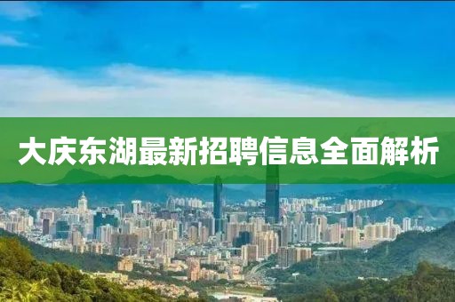 大庆东湖最新招聘信息全面解析