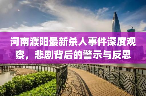 河南濮阳最新杀人事件深度观察，悲剧背后的警示与反思