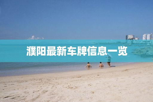濮阳最新车牌信息一览
