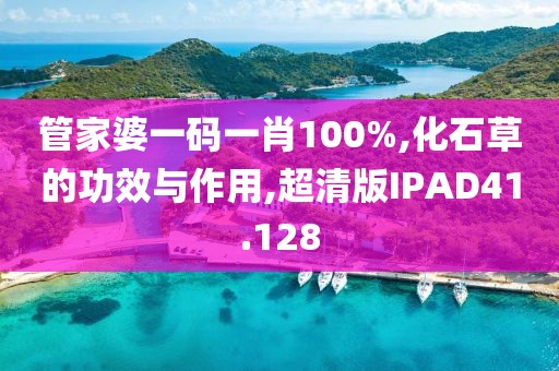 管家婆一码一肖100%,化石草的功效与作用,超清版IPAD41.128