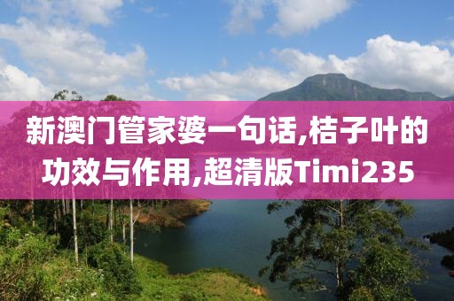 新澳门管家婆一句话,桔子叶的功效与作用,超清版Timi235