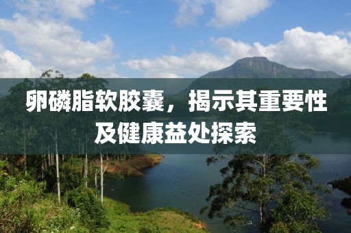 卵磷脂软胶囊，揭示其重要性及健康益处探索