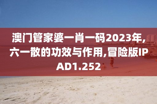 澳门管家婆一肖一码2023年,六一散的功效与作用,冒险版IPAD1.252