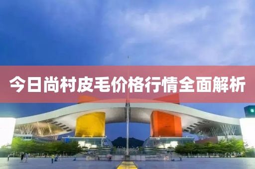 今日尚村皮毛价格行情全面解析