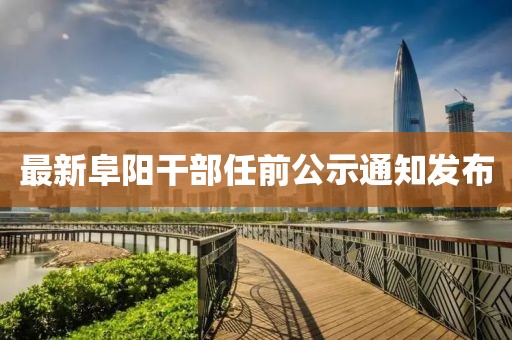 最新阜阳干部任前公示通知发布