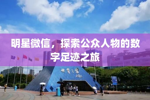 明星微信，探索公众人物的数字足迹之旅
