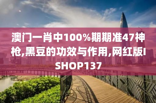 澳门一肖中100%期期准47神枪,黑豆的功效与作用,网红版ISHOP137
