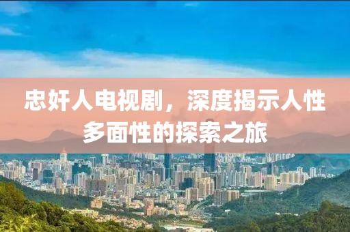 忠奸人电视剧，深度揭示人性多面性的探索之旅