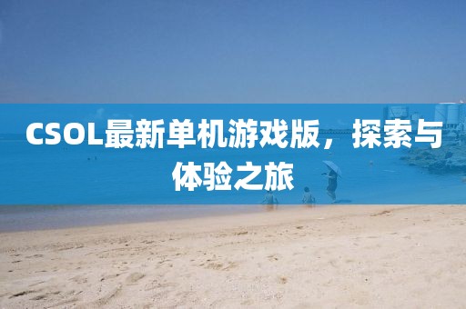 CSOL最新单机游戏版，探索与体验之旅