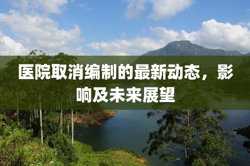 医院取消编制的最新动态，影响及未来展望