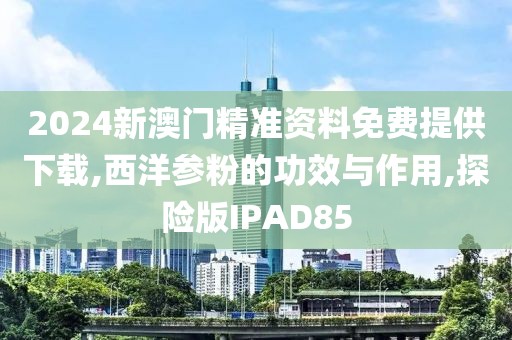 2024新澳门精准资料免费提供下载,西洋参粉的功效与作用,探险版IPAD85