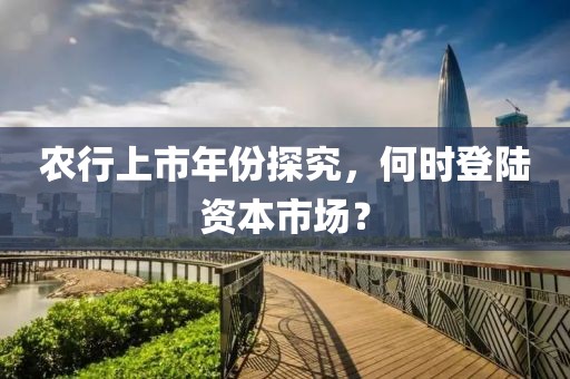 农行上市年份探究，何时登陆资本市场？