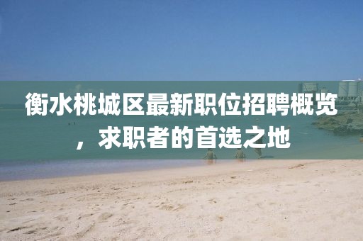 衡水桃城区最新职位招聘概览，求职者的首选之地