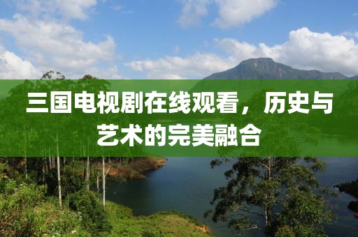 三国电视剧在线观看，历史与艺术的完美融合