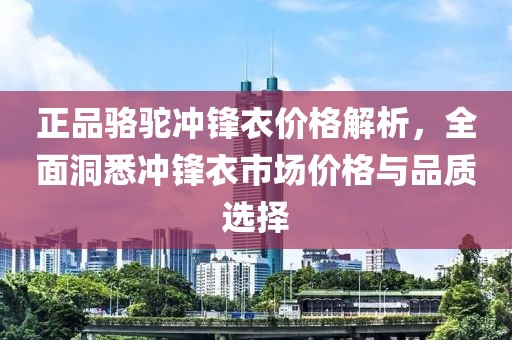 正品骆驼冲锋衣价格解析，全面洞悉冲锋衣市场价格与品质选择