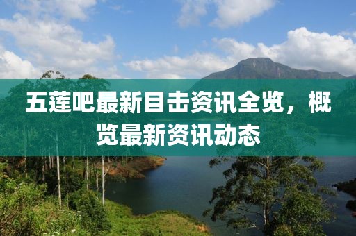 五莲吧最新目击资讯全览，概览最新资讯动态