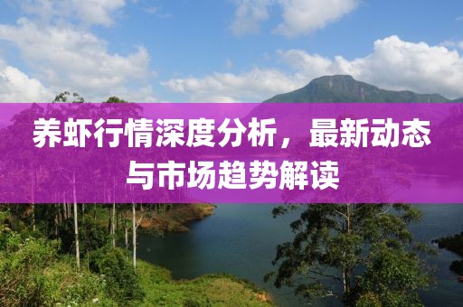 养虾行情深度分析，最新动态与市场趋势解读