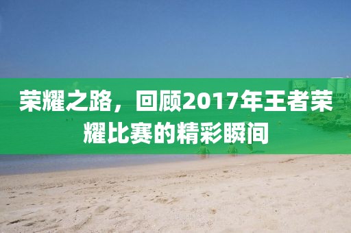 荣耀之路，回顾2017年王者荣耀比赛的精彩瞬间