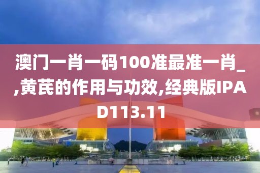 澳门一肖一码100准最准一肖_,黄芪的作用与功效,经典版IPAD113.11