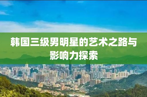 韩国三级男明星的艺术之路与影响力探索