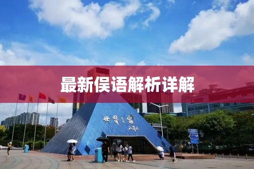 最新俣语解析详解