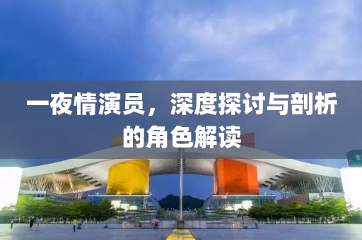 一夜情演员，深度探讨与剖析的角色解读