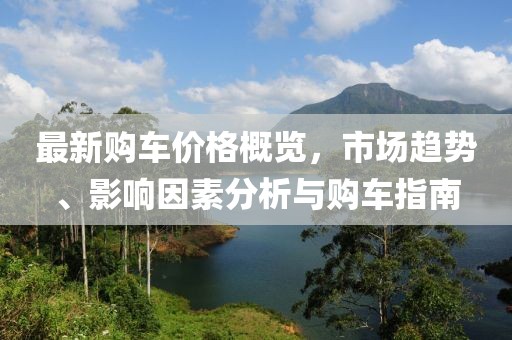最新购车价格概览，市场趋势、影响因素分析与购车指南