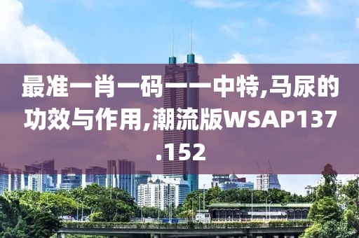 最准一肖一码一一中特,马尿的功效与作用,潮流版WSAP137.152